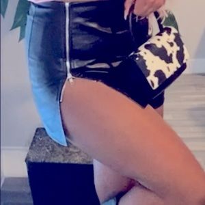 Faux Leather Skirt with Split